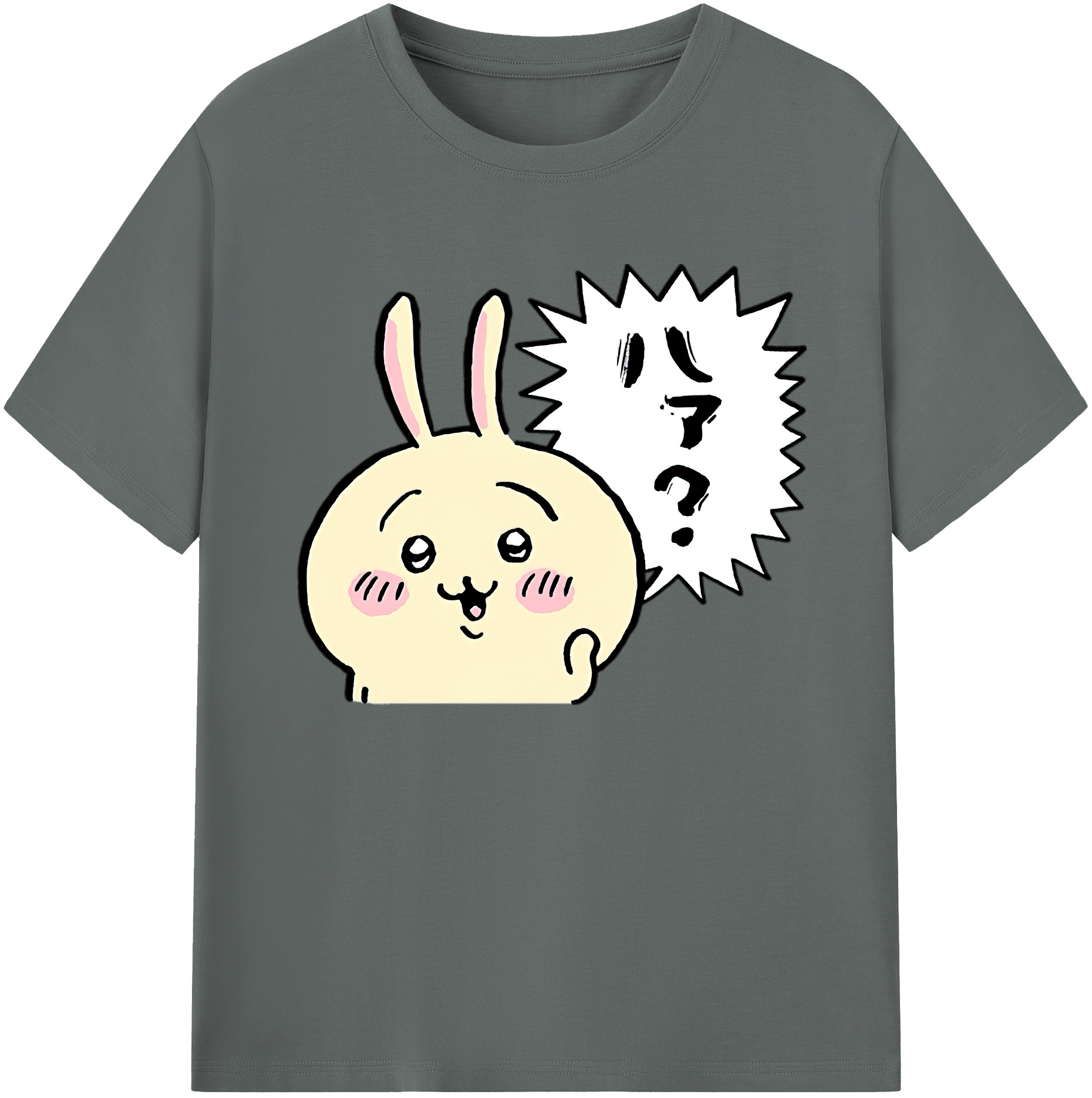 （画像用） ちいかわ うさぎ Chii-kawa usagi 綿100％ メンズ半袖Tシャツ｜肌触りやわらか＆通気性